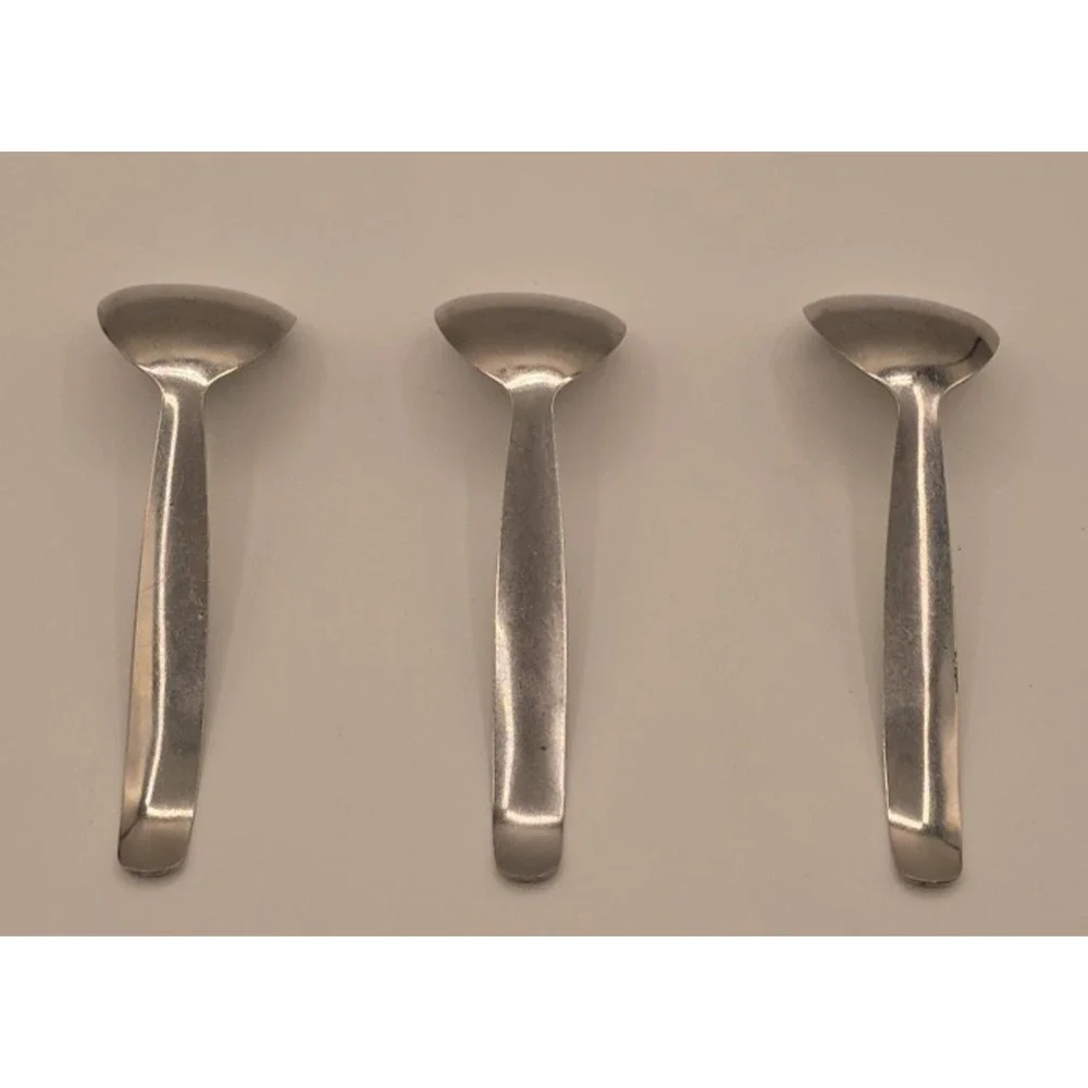 Set of 3 Sugar or Sauce Spoons Silver-plated